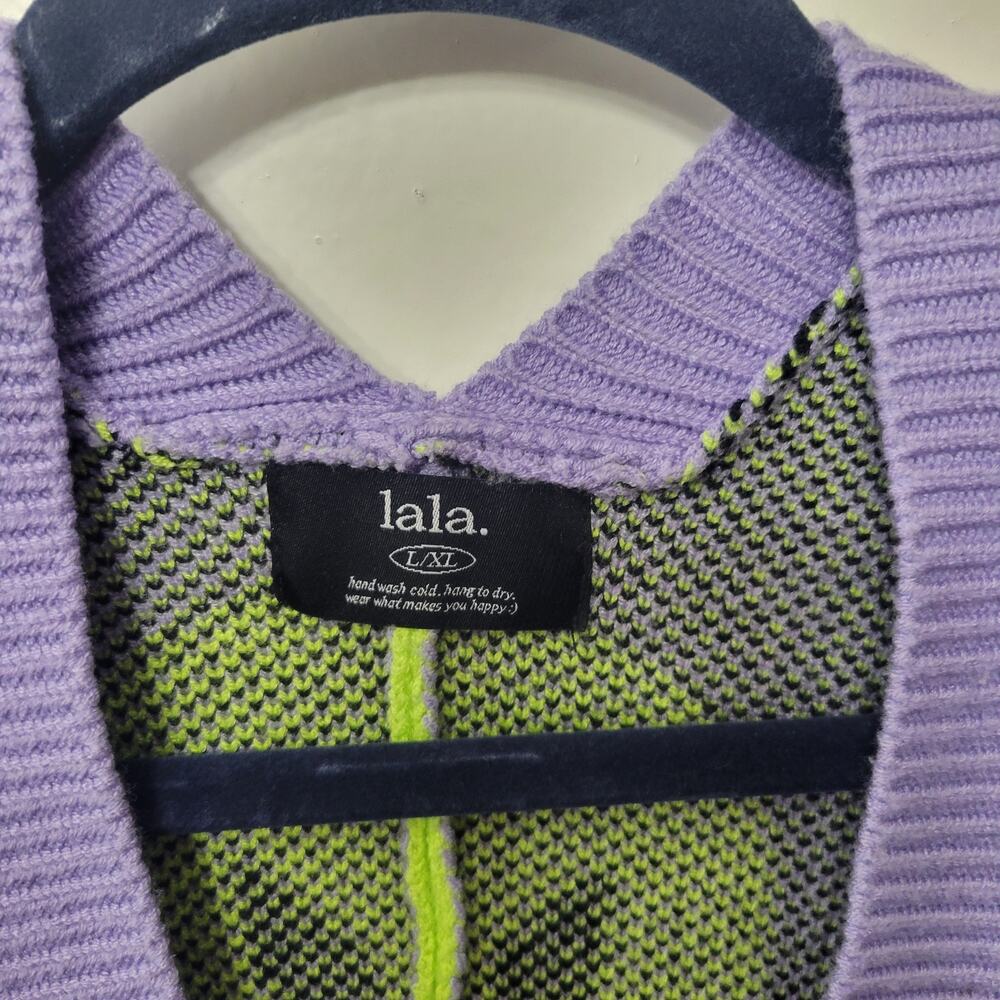 Dressed in LALA Oversized Alien Cardigan in Lavender Size L/XL - Picture 3 of 7